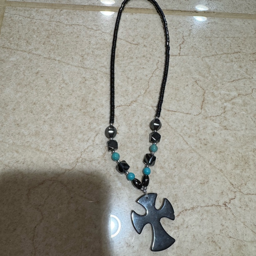 Necklace, turquoise and metal. Gifted from former friends